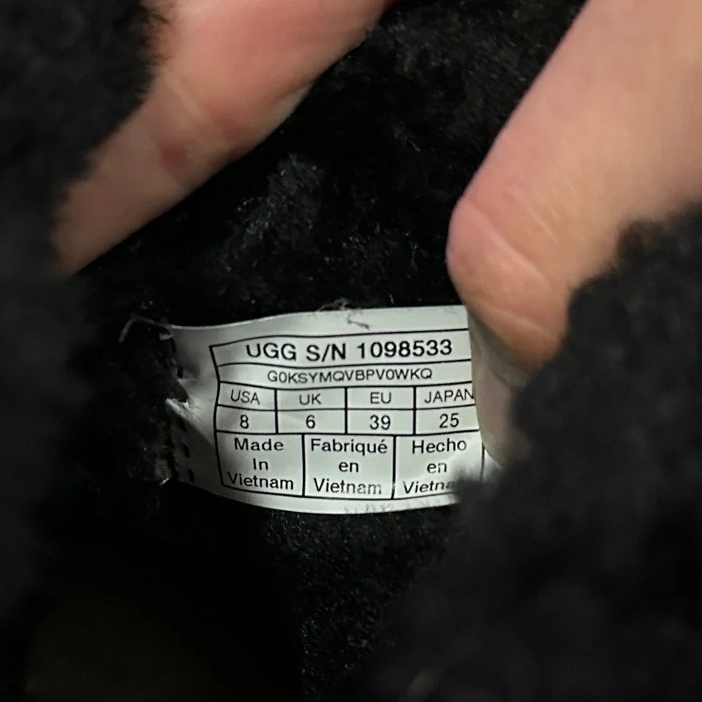 UGG Black Winter Boots with Plush Lining